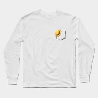 Straw Hat Pocket Long Sleeve T-Shirt